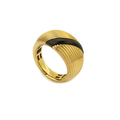 Durán Ring in Yellow Gold and Onyx