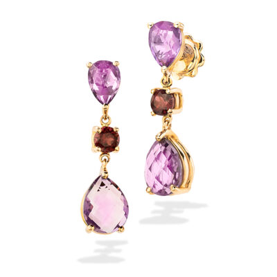 Durán Earring with Amethysts and Garnets
