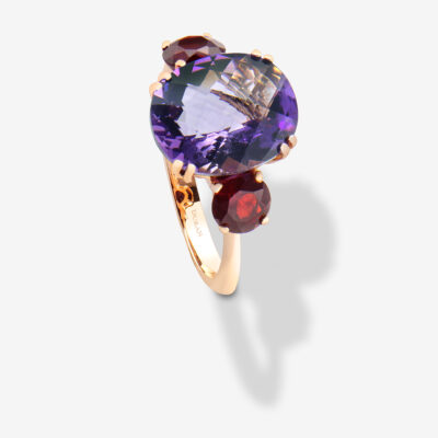 Durán Ring with amethyst and rhodalites
