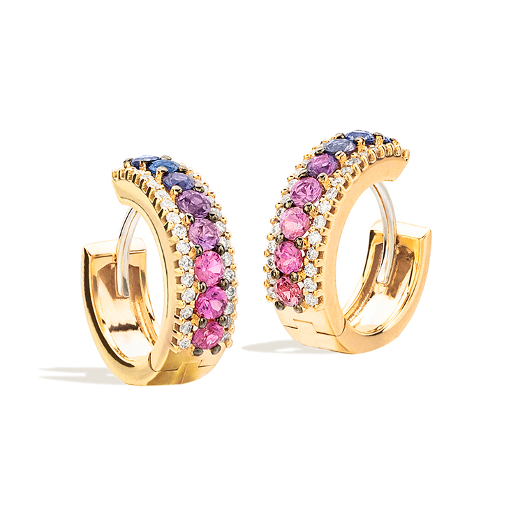 Durán Earrings with Multicolored Sapphires