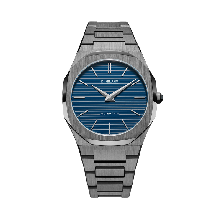D1 Milano UTNJ04 Ultra Thin Uomo 40mm | Orologio Al Quarzo Con Quadrante Blu E Cinturino In Nylon | Cassa Acciaio Spazzolato 7mm | 5 ATM
