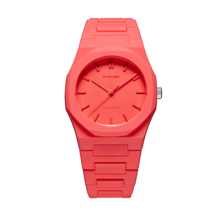 D1 Milano Polycarbon Watch 37mm – Coral Red