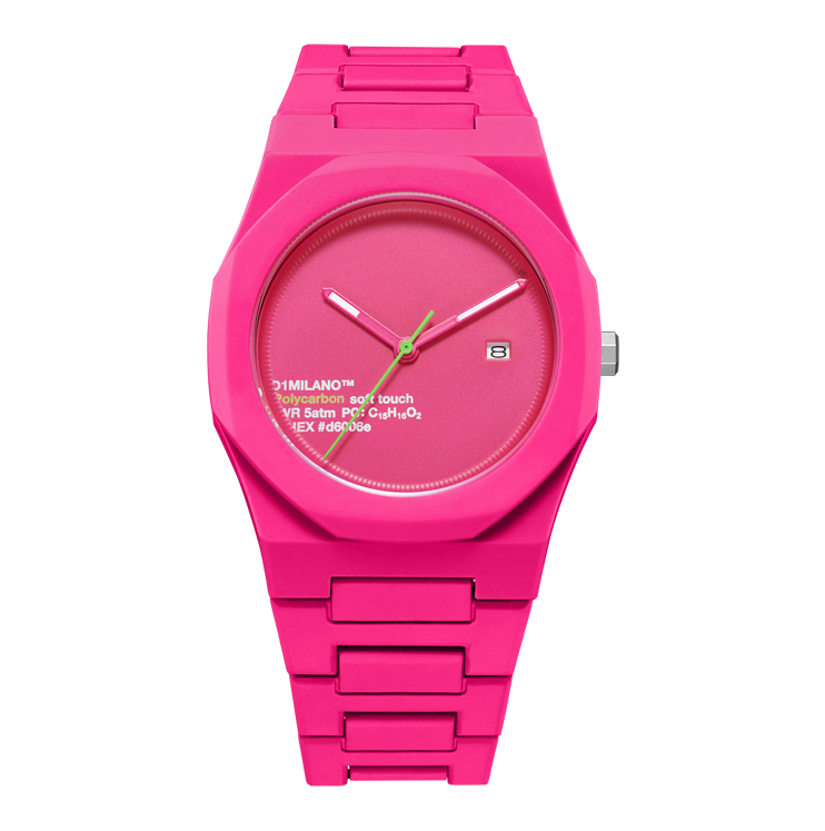 D1 Milano Polycarbon Watch 40.5mm – Hot Pink