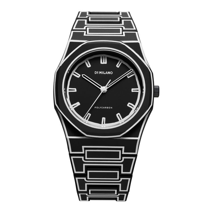 D1 Milano Polycarbon Watch 40.5mm – Black Sketch