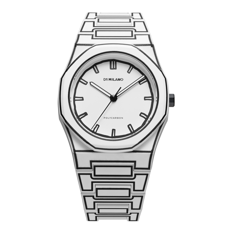 D1 Milano Polycarbon Watch 40.5mm – White Sketch