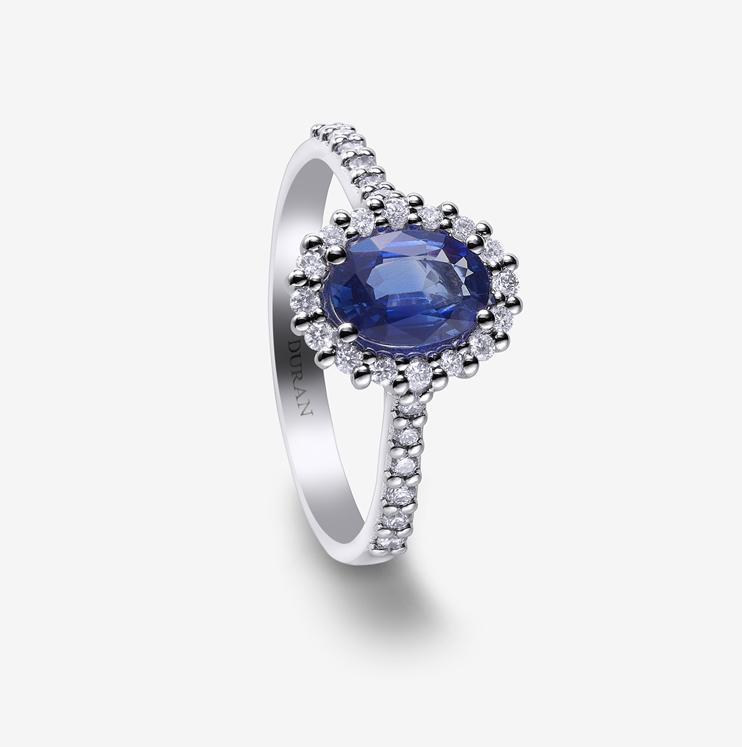 Anillo Durán con zafiro