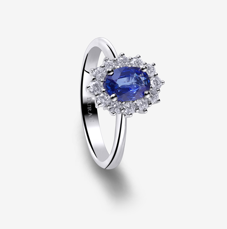 Anillo Durán con zafiro