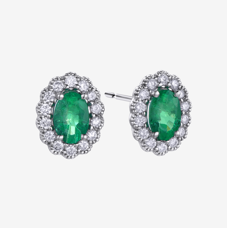 Pendientes Durán con esmeralda