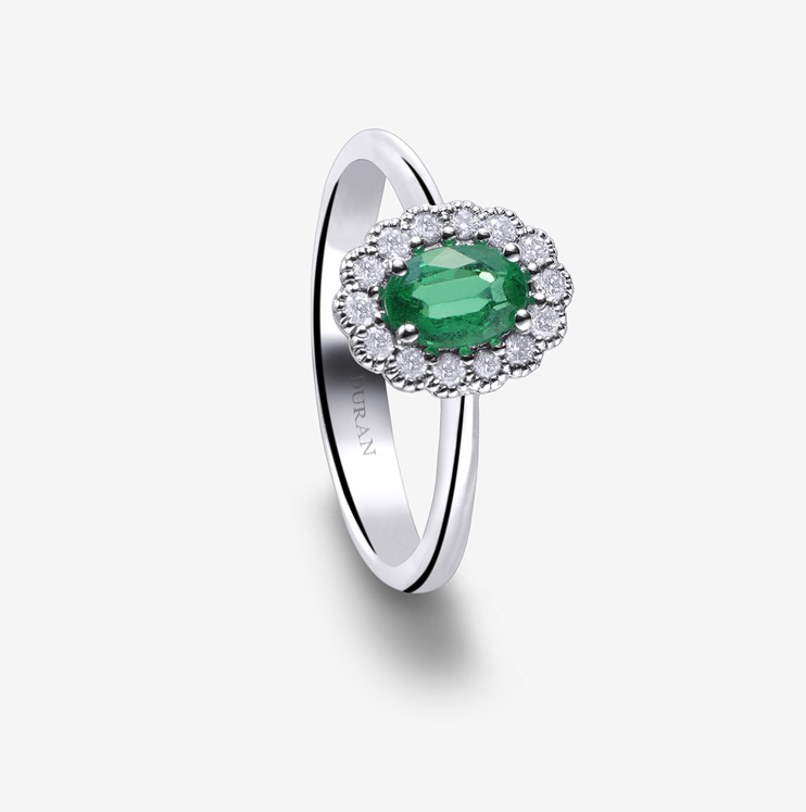 Anillo Durán con esmeralda