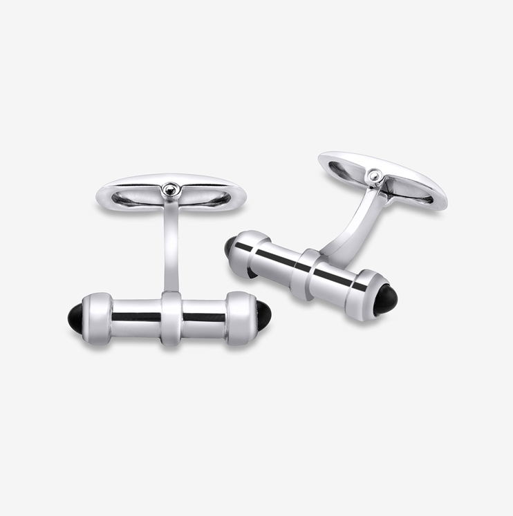 Durán cufflink in silver with onyx