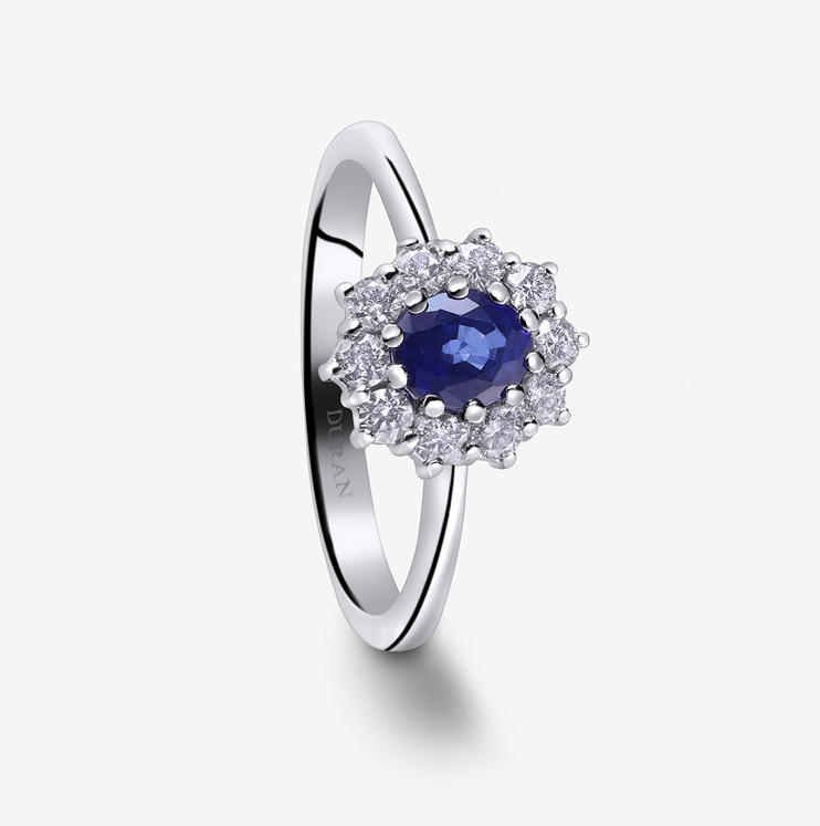 Anillo Durán con zafiro