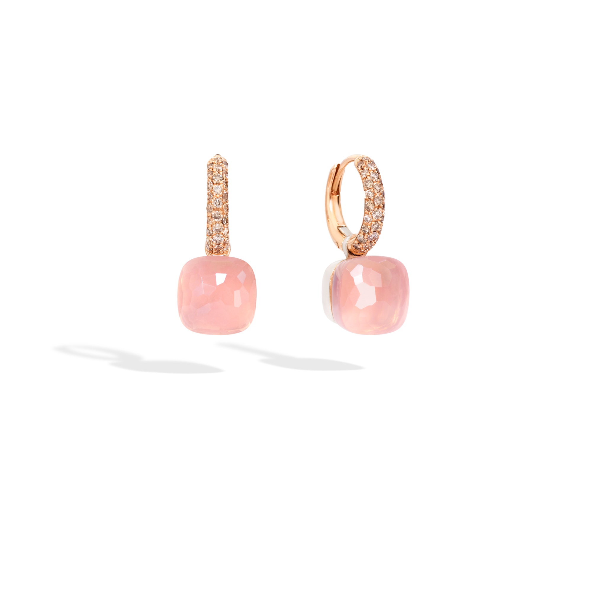 Pomellato Earrings Rose Quartz Nudo Classic