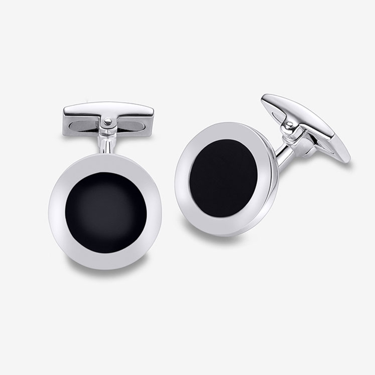 Duran Silver Cufflinks with Onyx 140th Anniversary DURAN