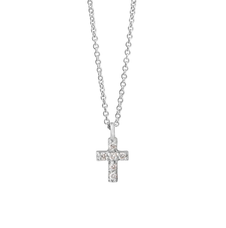 Colgante Durán Mini Cruz con Diamantes